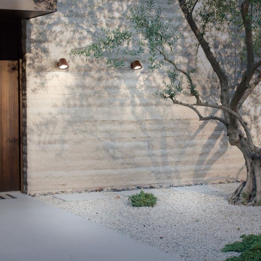 Ideal Lux - Venkovní nástěnné svítidlo GAS 1xGU10/28W/230V IP43 hnědá