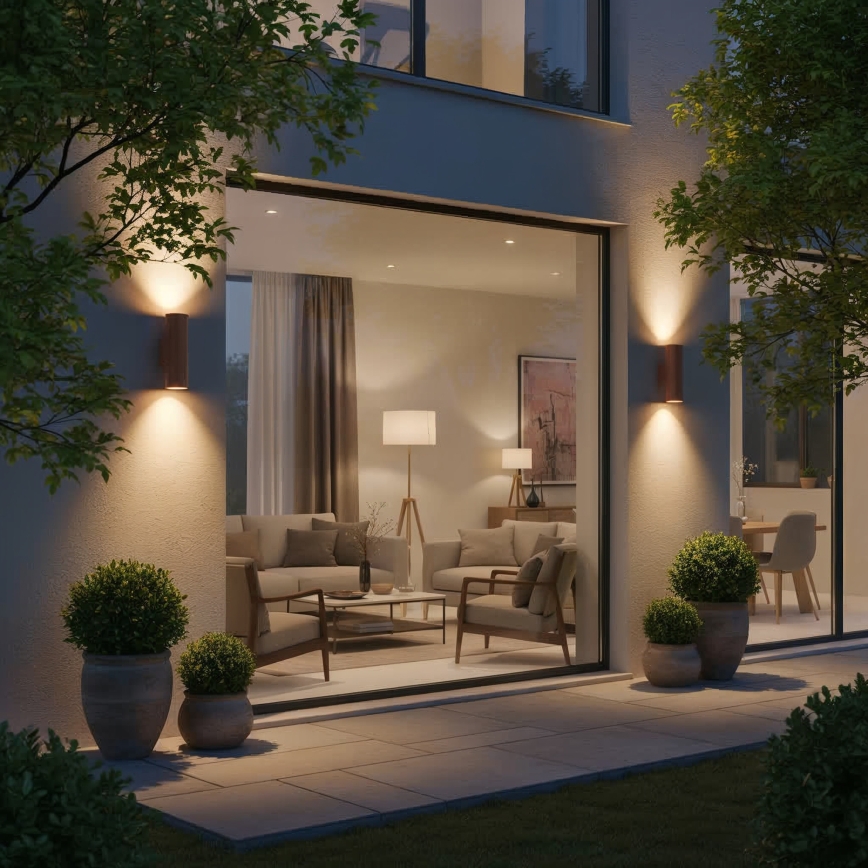 Ideal Lux - Venkovní nástěnné svítidlo GUN 1xE27/60W/230V 31 cm IP54 hnědá