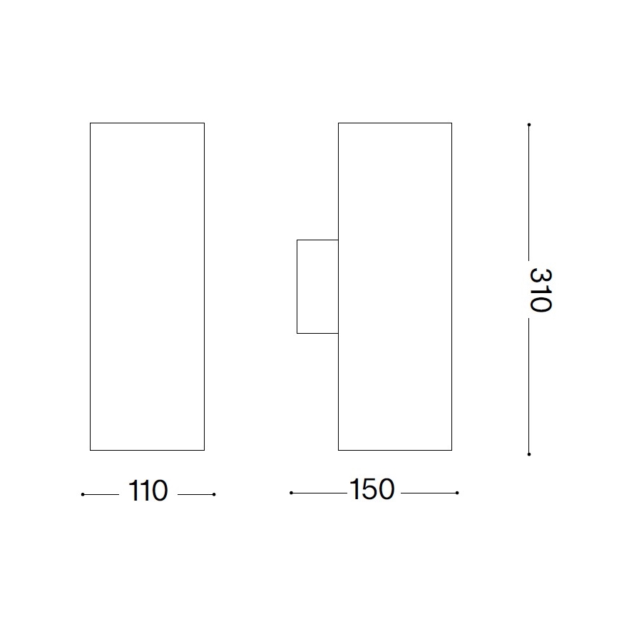 Ideal Lux - Venkovní nástěnné svítidlo GUN 1xE27/60W/230V 31 cm IP54 šedá