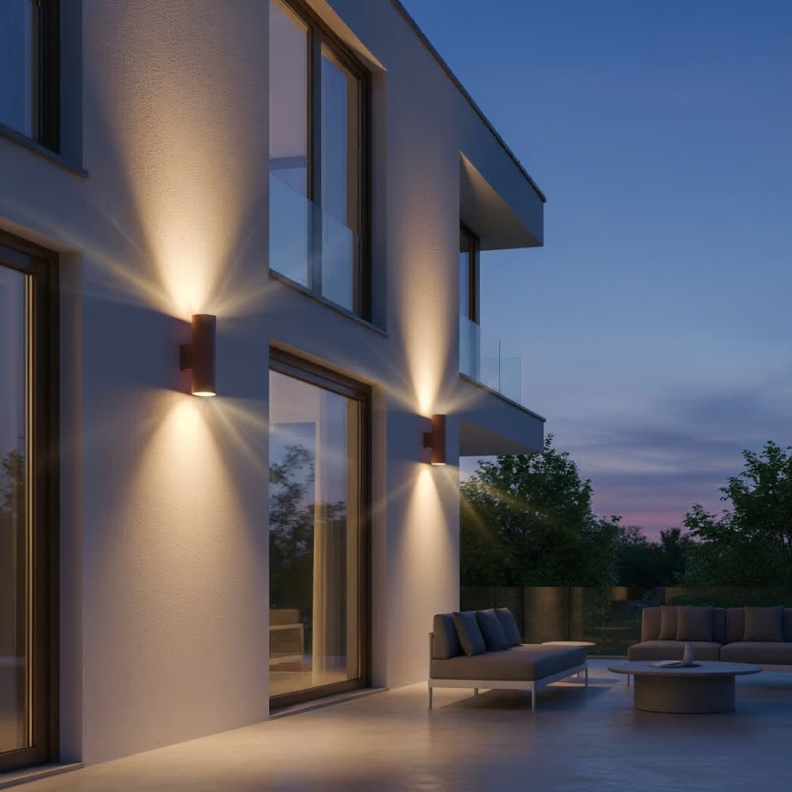 Ideal Lux - Venkovní nástěnné svítidlo GUN 1xGU10/35W/230V 21 cm IP44 hnědá