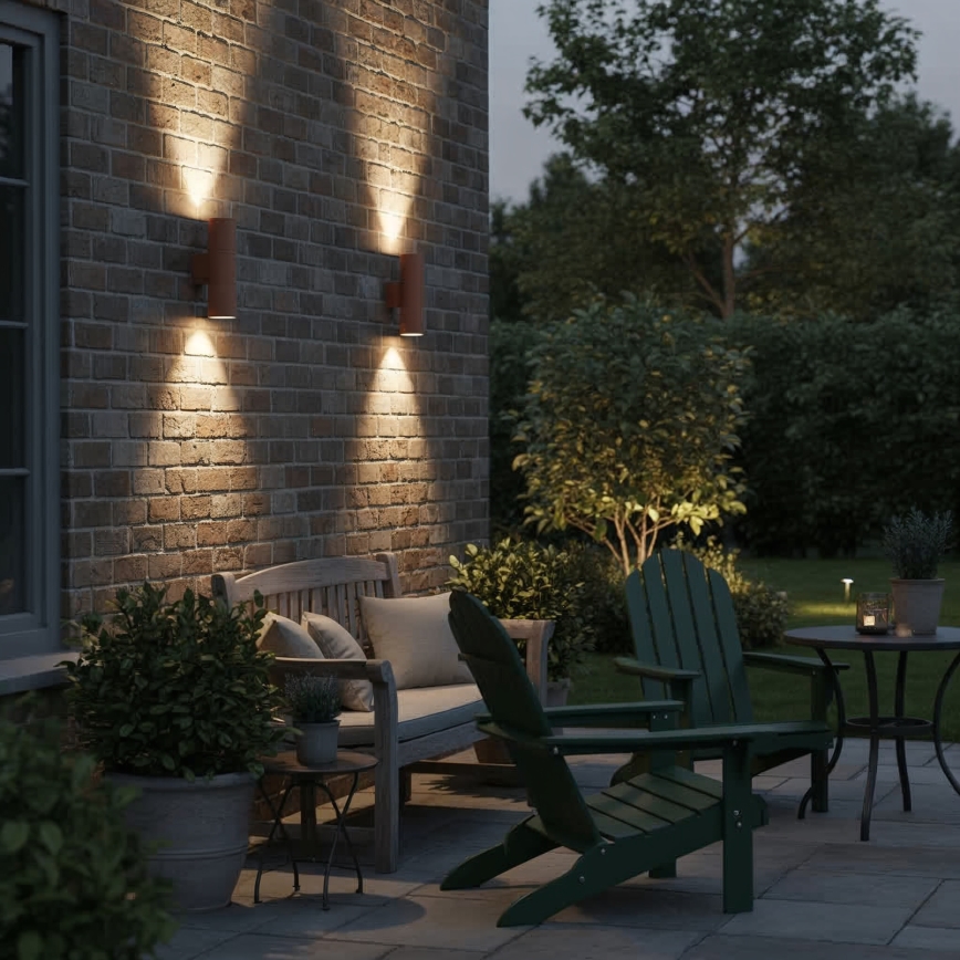 Ideal Lux - Venkovní nástěnné svítidlo GUN 1xGU10/35W/230V 21 cm IP44 hnědá