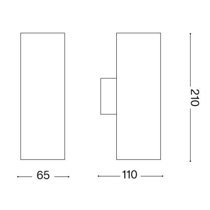Ideal Lux - Venkovní nástěnné svítidlo GUN 1xGU10/35W/230V 21 cm IP44 hnědá