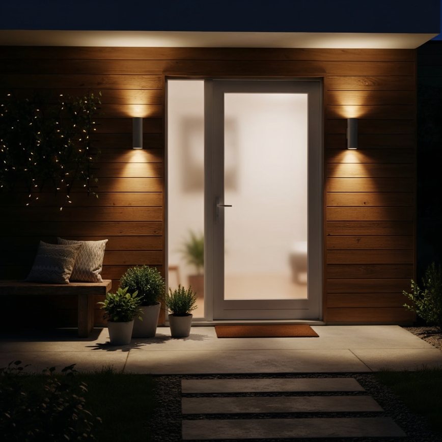 Ideal Lux - Venkovní nástěnné svítidlo GUN 1xGU10/35W/230V 21 cm IP44 šedá