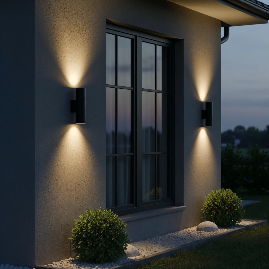 Ideal Lux - Venkovní nástěnné svítidlo GUN 2xGU10/35W/230V IP44 antracit