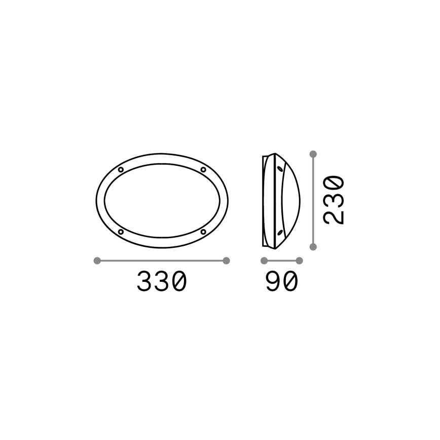 Ideal Lux - Venkovní nástěnné svítidlo MADDI 1xE27/23W/230V IP66 černá