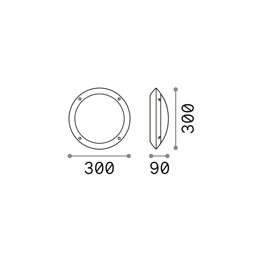 Ideal Lux - Venkovní nástěnné svítidlo POLAR 1xE27/23W/230V IP66 černá