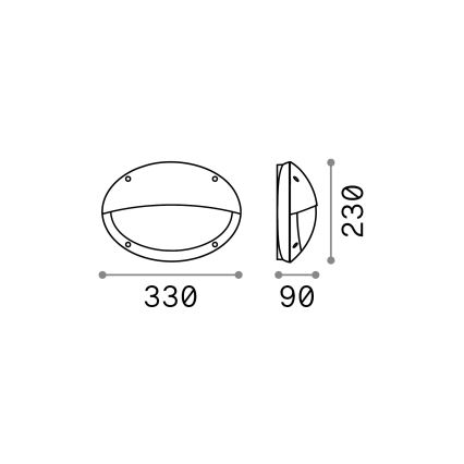 Ideal Lux - Venkovní nástěnné svítidlo POLAR 1xE27/23W/230V IP66 černá