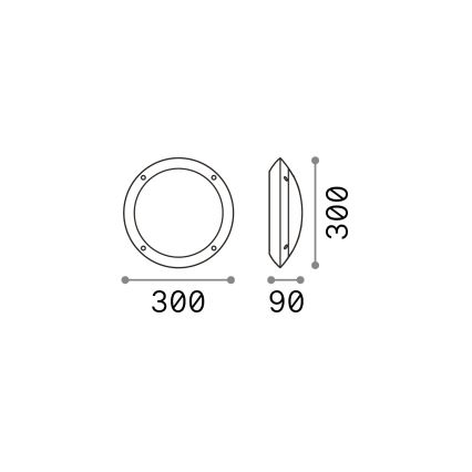 Ideal Lux - Venkovní stropní svítidlo 1xE27/23W/230V IP66