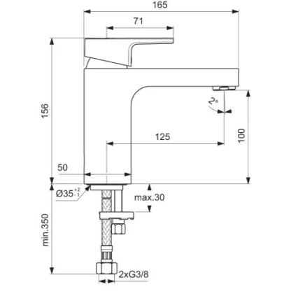Ideal Standard A7105AA - Umyvadlová baterie EDGE 15,6 cm lesklý chrom