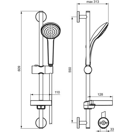Ideal Standard B9412AA - Sprchová sada IDEALRAIN lesklý chrom