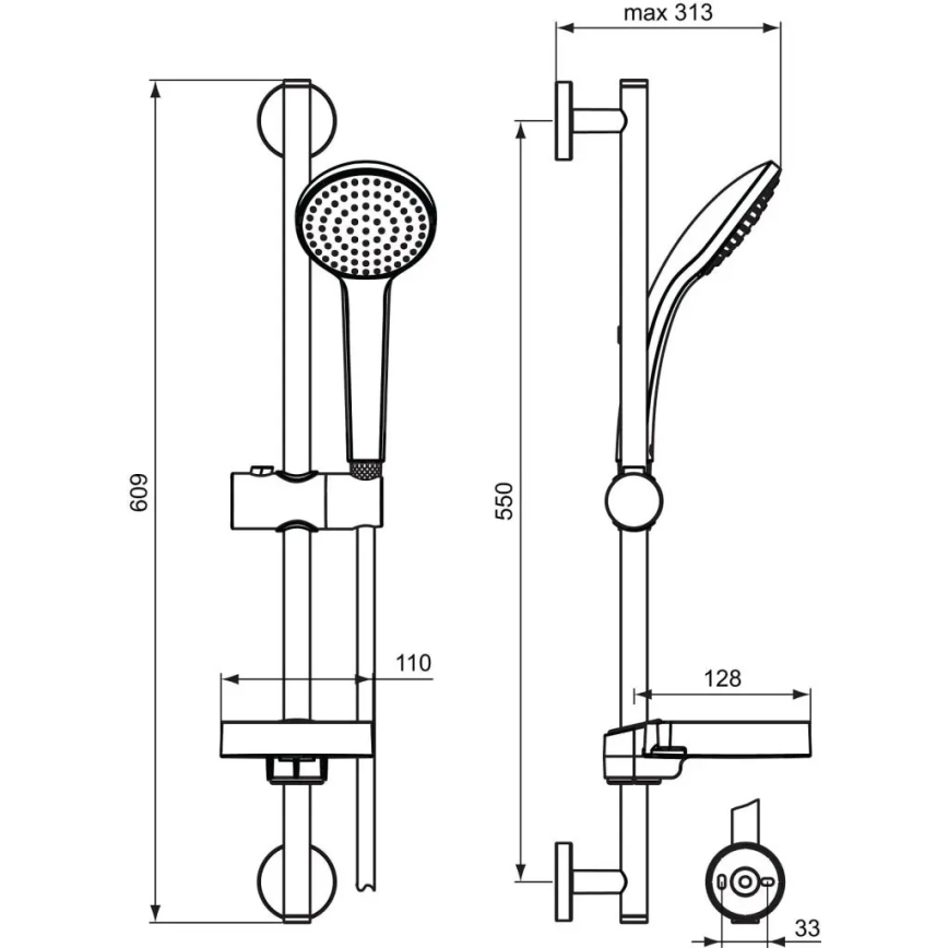 Ideal Standard B9412AA - Sprchová sada IDEALRAIN lesklý chrom