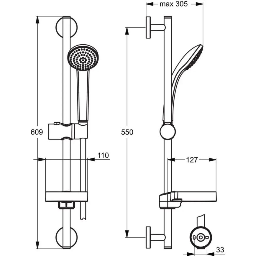 Ideal Standard B9501AA - Sprchová sada IDEALRAIN lesklý chrom