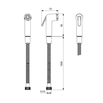 Ideal Standard BC180AA - Ruční bidetová sprška IDEALSPRAY 150 cm lesklý chrom