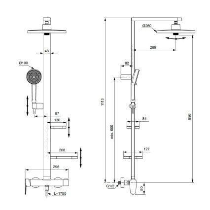 Ideal Standard BD584XG - Sprchová sada s baterií CERAFLOW ALU+ matná černá