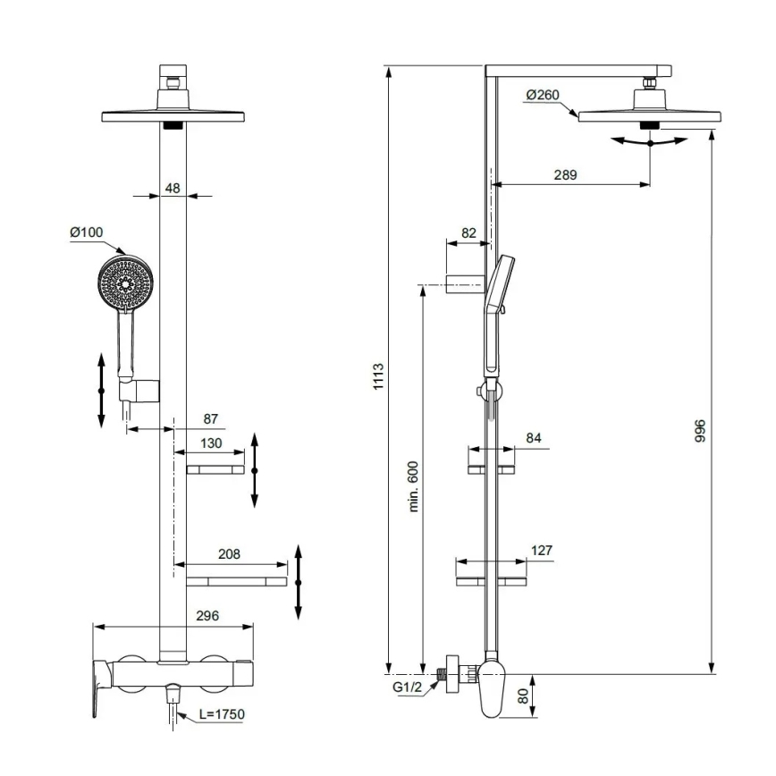 Ideal Standard BD584XG - Sprchová sada s baterií CERAFLOW ALU+ matná černá