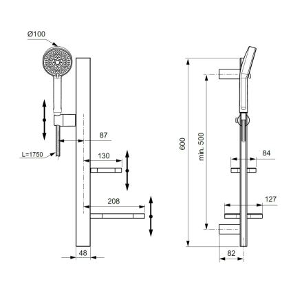 Ideal Standard BD586XG - Sprchová sada IDEALRAIN ALU+ matná černá