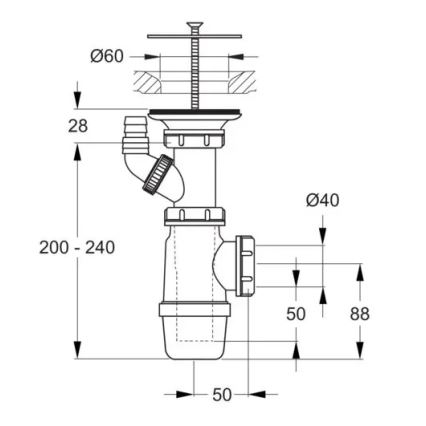Ideal Standard D5870AA - Sifon k výlevce lesklý chrom