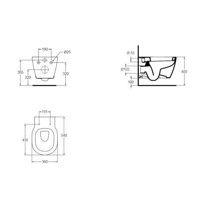 Ideal Standard E823201 - Závěsné WC CONNECT keramika/bílá