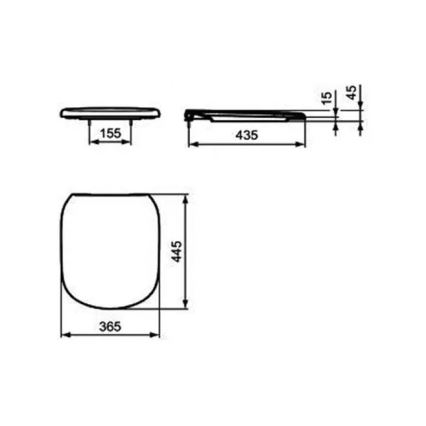 Ideal Standard T352901 - Záchodové prkénko SoftClose TESI bílá
