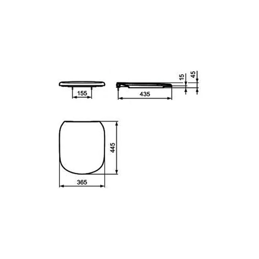 Ideal Standard T352901 - Záchodové prkénko SoftClose TESI bílá