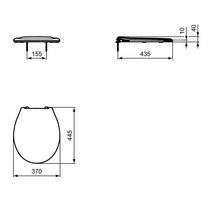 Ideal Standard W835001 - Záchodové prkénko bílá