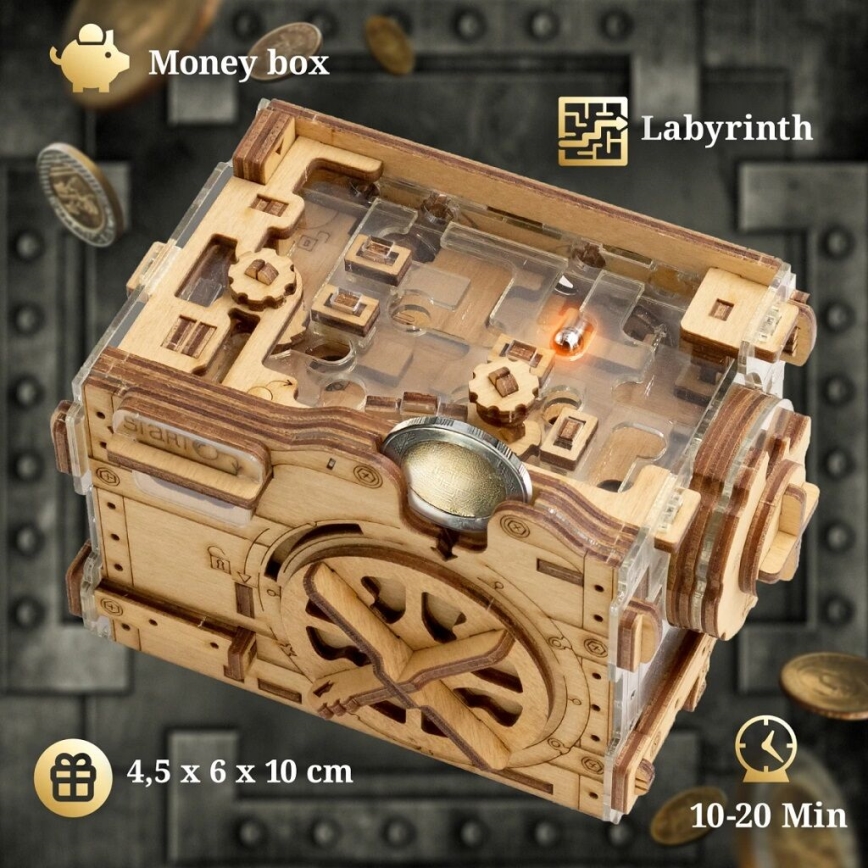 iDventure - Dřevěný hlavolam A-maze-ing trezor