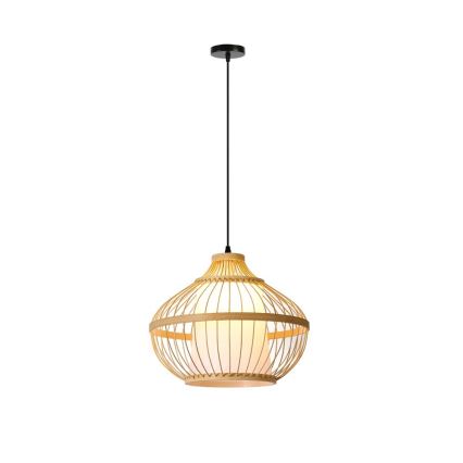 Lustr na lanku PINCHOS 1xE27/40W/230V pr. 40 cm bambus