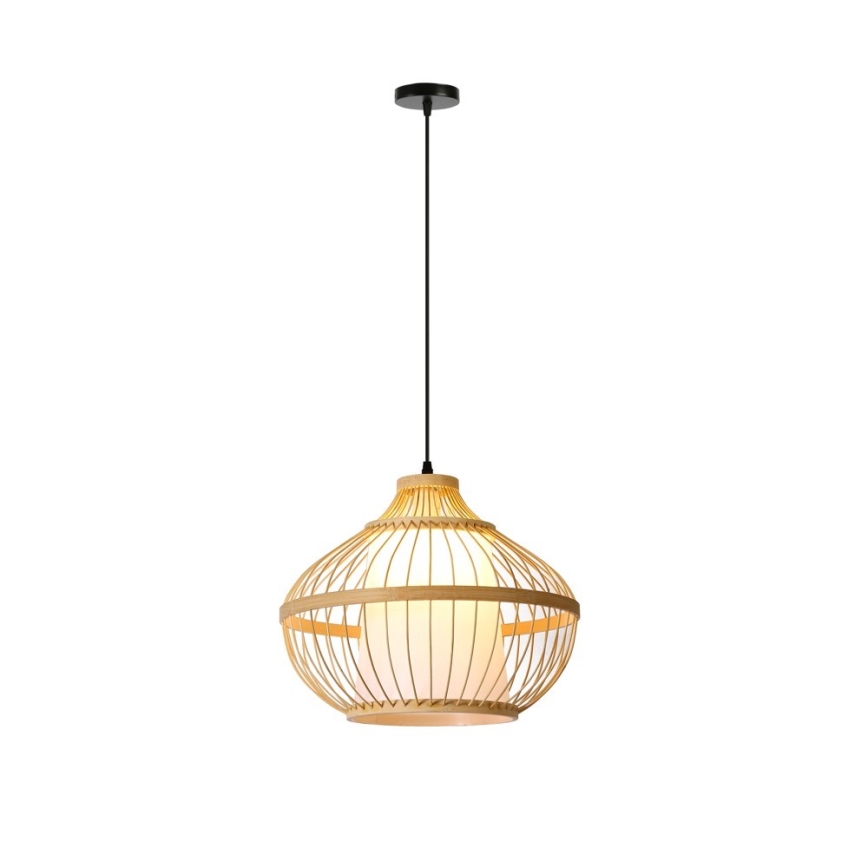 Lustr na lanku PINCHOS 1xE27/40W/230V pr. 40 cm bambus