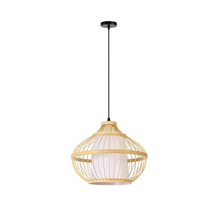 Lustr na lanku PINCHOS 1xE27/40W/230V pr. 40 cm bambus