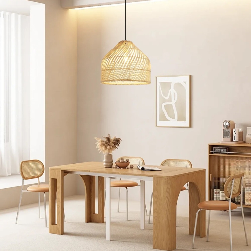 Lustr na lanku PELO 1xE27/40W/230V pr. 40 cm ratan