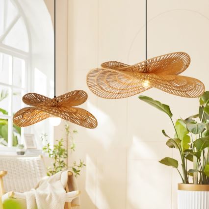 Lustr na lanku MARIPOSA 1xE27/40W/230V pr. 80 cm juta