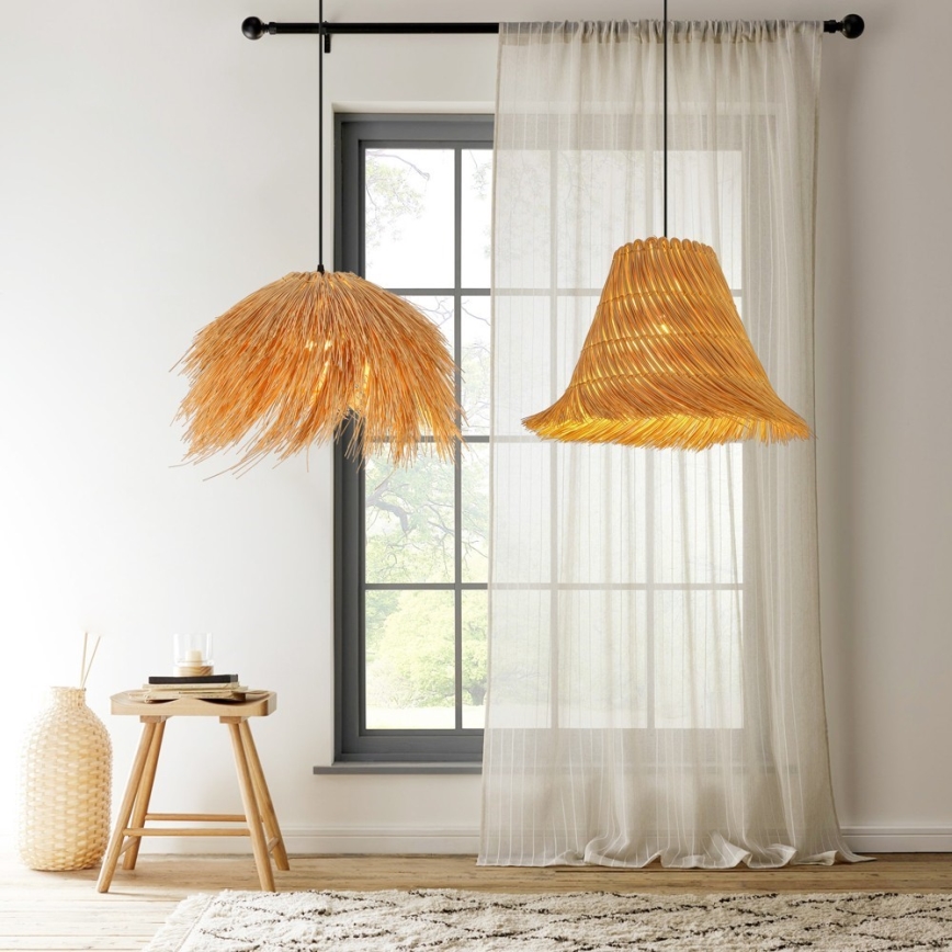 Lustr na lanku NATURALEZA 1xE27/40W/230V pr. 55 cm ratan