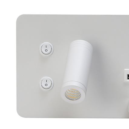 Immax 08285L - LED Nástěnné bodové svítidlo s poličkou, USB portem a bezdrátovým nabíjením Be PREPARE LED/3W/230V + LED/3W bílá