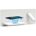 Immax 08286L - LED Nástěnné bodové svítidlo s poličkou, USB portem a bezdrátovým nabíjením Be PREPARE LED/3W/230V + LED/3W bílá