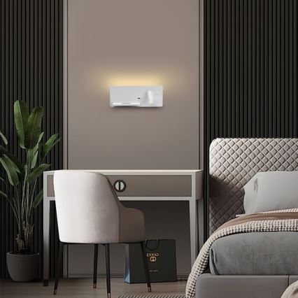 Immax 08286L - LED Nástěnné bodové svítidlo s poličkou, USB portem a bezdrátovým nabíjením Be PREPARE LED/3W/230V + LED/3W bílá