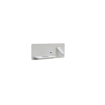 Immax 08286L - LED Nástěnné bodové svítidlo s poličkou, USB portem a bezdrátovým nabíjením Be PREPARE LED/3W/230V + LED/3W bílá