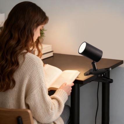 Lampa s klipem PUNTO 1xGU10/9W/230V černá
