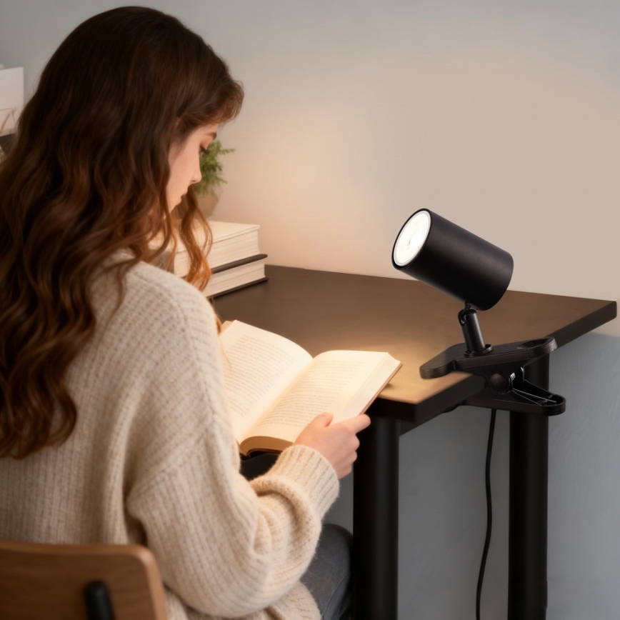 Lampa s klipem PUNTO 1xGU10/9W/230V černá