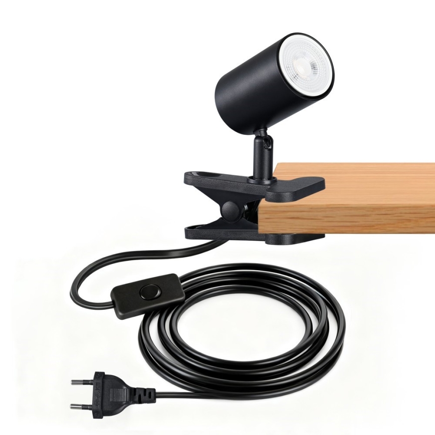 Lampa s klipem PUNTO 1xGU10/9W/230V černá