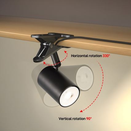 Lampa s klipem PUNTO 1xGU10/9W/230V černá