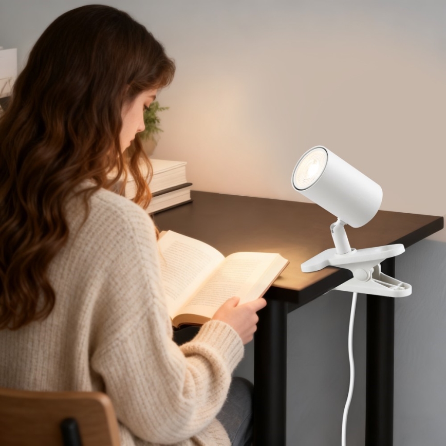Lampa s klipem PUNTO 1xGU10/9W/230V bílá