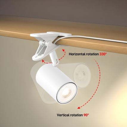 Lampa s klipem PUNTO 1xGU10/9W/230V bílá