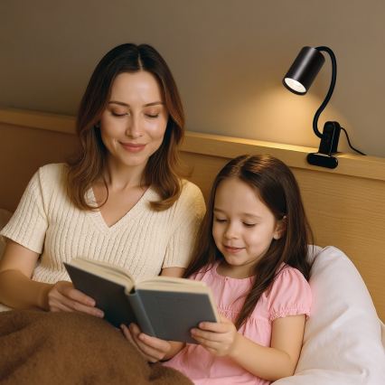 Flexibilní lampa s klipem PUNTO 1xGU10/9W/230V černá