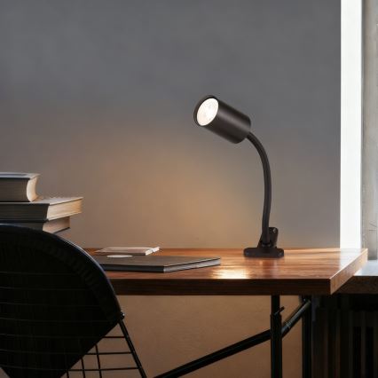 Flexibilní lampa s klipem PUNTO 1xGU10/9W/230V černá