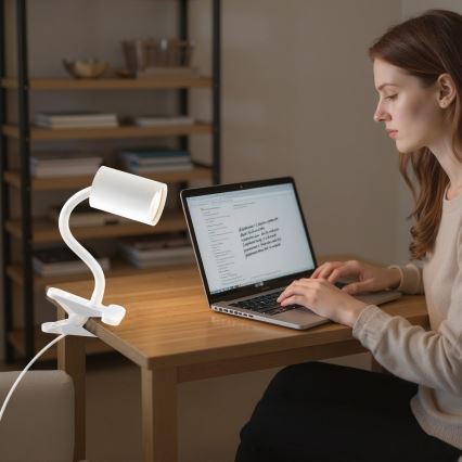 Flexibilní lampa s klipem PUNTO 1xGU10/9W/230V bílá