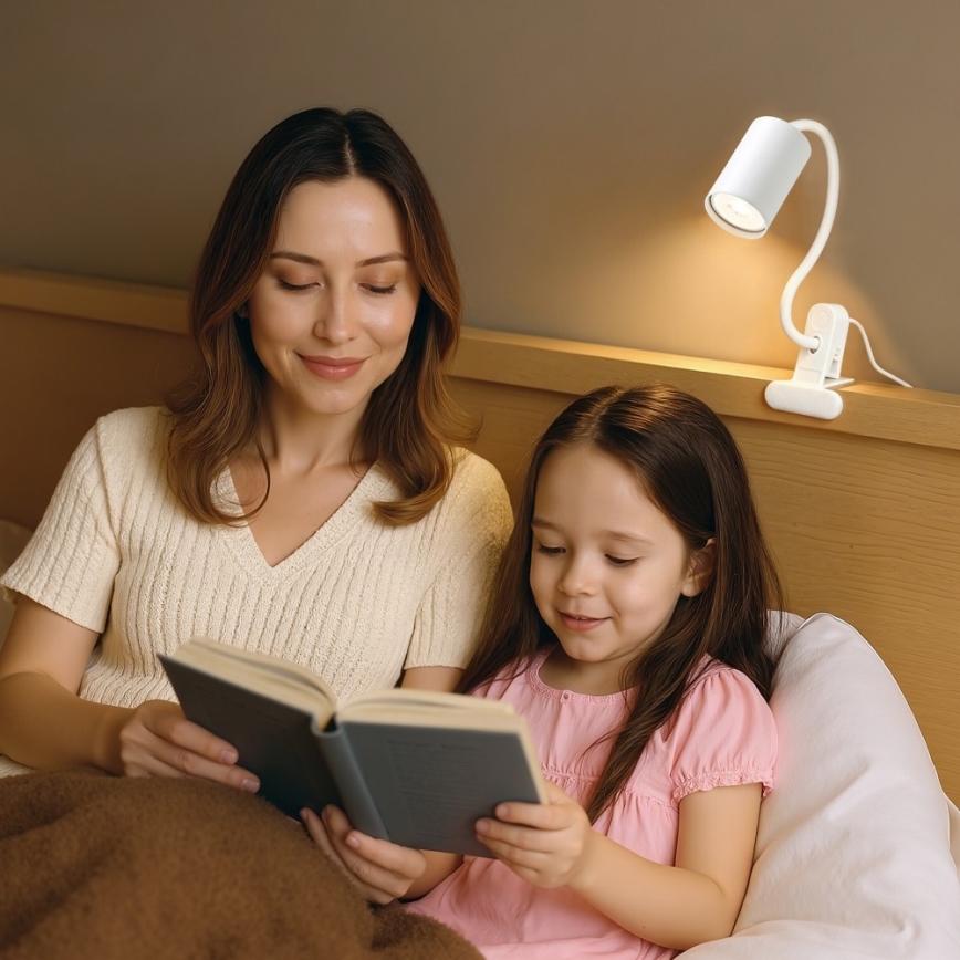 Flexibilní lampa s klipem PUNTO 1xGU10/9W/230V bílá