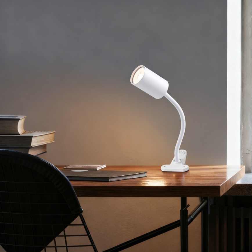 Flexibilní lampa s klipem PUNTO 1xGU10/9W/230V bílá