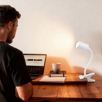 Flexibilní lampa s klipem PUNTO 1xGU10/9W/230V bílá