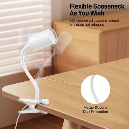 Flexibilní lampa s klipem PUNTO 1xGU10/9W/230V bílá