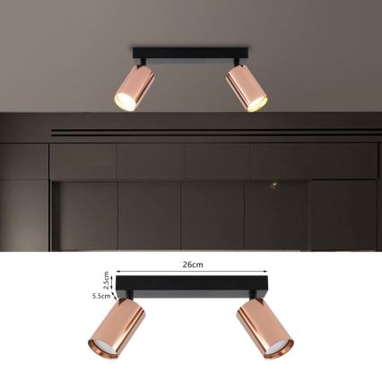 Bodové svítidlo PUNTO 2xGU10/9W/230V rose gold